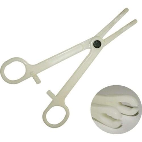 10 Pcs Disposable Slotted Round Forceps Clamp Plier Piercing Tool Piercing Supply