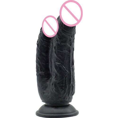 50LF Dual Heads G Spot Stimulator Realistic Dildo with Suction Cup Adult Women Couple Sex Toy Massager