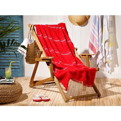 English Home Seaside Pes Striped Beach Towel 70 x 150 cm Red English Home
