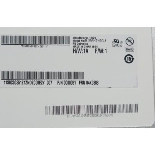 B156HTN03.4 B156HTN034 LED Screen Matrix for Laptop 15.6" 30Pin eDP Matte 1920X1080 FHD LCD Display Panel Monitor Replacement