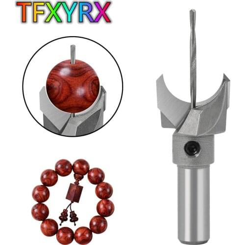1pc 10mm Shank Tungsten Steel Beads Milling Cutter Bead Dia. 6-30mm Wood Beads Bracelet Drill Bit 2mm Drilling Hole