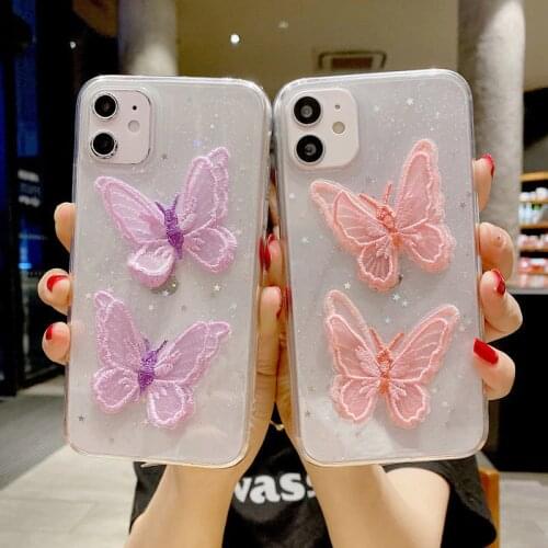 Case for OPPO RX17 Neo R15 Pro R11S Plus K1 A1K Find X2 Lite F15 F11 F9 F5 Bling Star Lace Butterfly Transparent Soft Phone Case