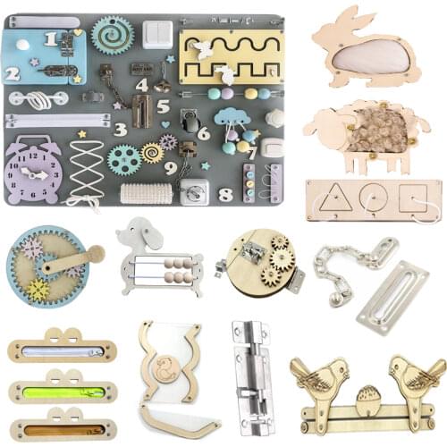 Children Busy Board DIY Educational Oranments Baby Montessori Sensory Activity Board Accessories Kids Cognition Toy Games Parts