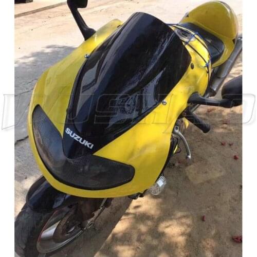 Motorcycle Double Bubble Windshield WindScreen Screen For 1998 - 2003 Suzuki TL1000R TL 1000 R 1999 2000 2001 2002 Black Smoke