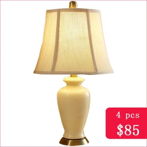 Tuda American Style White Ceramic Table Lamps For The Bedroom Living Room Bedroom Lamp LED Table Lamp Bedside Lamp Bed Lamp