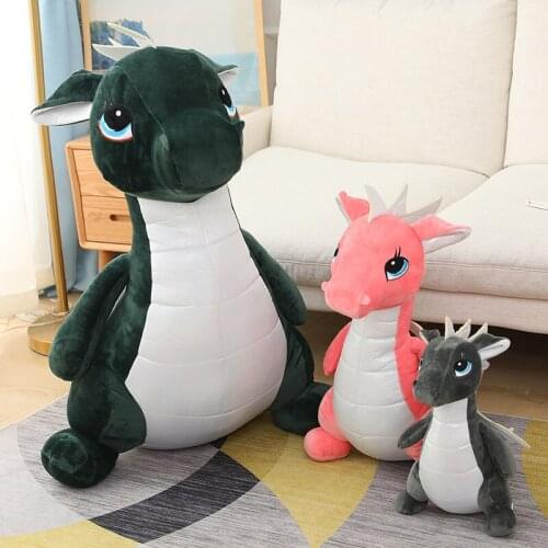 Cute 40/60/80CM 4 Colors Simulation Dragon Plush Toy Soft Cartoon Dinosaur Stuffed Pillow Doll Baby Appease Toy Kids Gift
