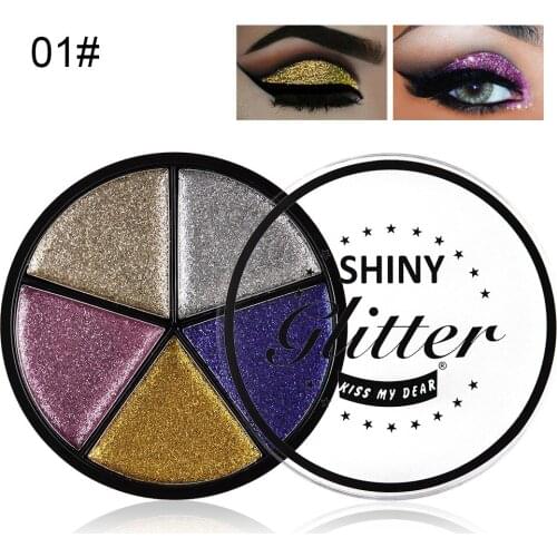 Fashion Pigment Eyeshadow 5 Colors Glitter Shimmer Eyeshadow Palette Makeup Earth Peach Color Metallic Pigment Eye Shadow Cream
