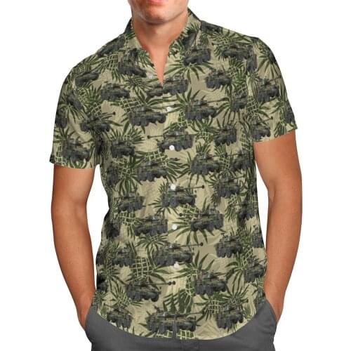 Cool Tank 3D Beach Hawaiian 2021 Summer Mens Shirt Short Sleeve Shirt Streetwear Oversized 5XL Camisa Social Chemise Homme-595