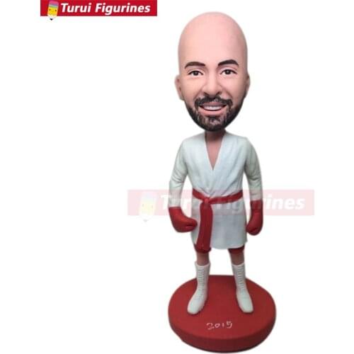 Man Boxing Bobble Head Boxer Personalized Custom Bobblehead Clay Figurine Boxer Birthday Cake Topper Christmas Gift figurines