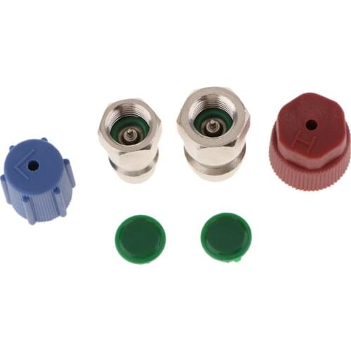 Set Of 2 Air Conditioning Line Repair Adapters High Low R12 R22 To R134a Inner Thread: 1/4SAE