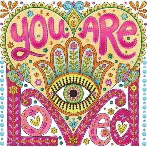 "You are loved" 3D Special-shaped Drill 5D Diamond Painting Kits Mosaic Crystal Embroidery Rhinestones Wall Art Home Decor
