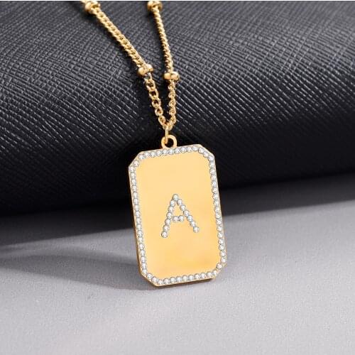 Personalized Initial Letter Necklace 26 Letters Charm Pendant Customized Necklace For Women Men Hip Hop Jewelry Gift 2021
