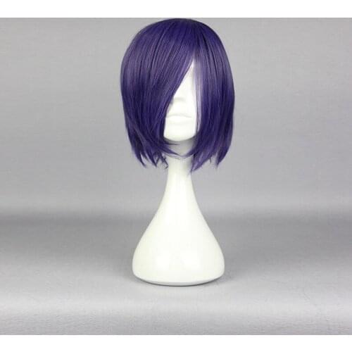 Anime Tokyo Ghoul Touka Kirishima Wig Kirishima Toka Short Purple Hair Halloween Party Hari Headwear Cosplay Wigs