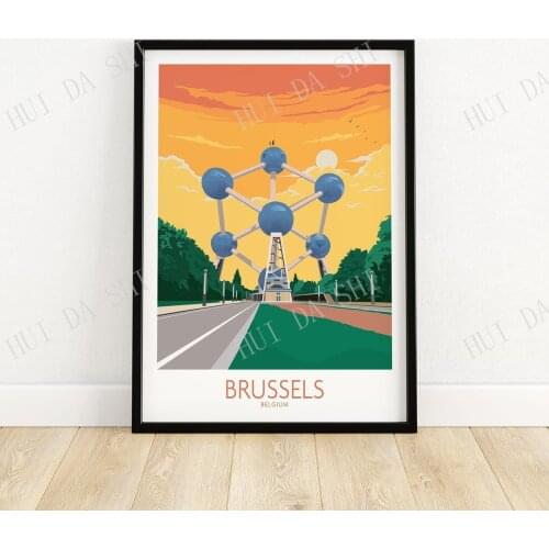 Brussels Poster Belgium Travel Print | Wall Art | Travel Poster | Artwork | Art Print Gift Idea