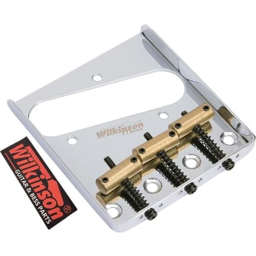 Wilkinson 3 Saddle Bridge for Tele Electric Guitar Brass saddles Tele TL WOT01 Guitar Bridge Chrome Silver