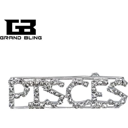 Constellation Theme Rhinestone Brooch Accessories "PISCES" Lapel Pin Unique Gift