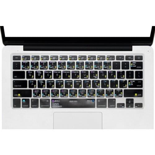 USA Ableton Live Lightroom Logic Pro X Shortcut Backlight Keyboard Cover Protector for MacBook Pro 13 15 13.3 15.4'' with Retina
