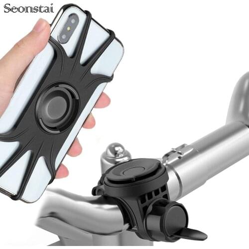 Seonstai Bicycle Phone Holder for iPhone Samsung Xiaomi huawei Universal Motorcycle scooters Handlebar Stand Support Bracket