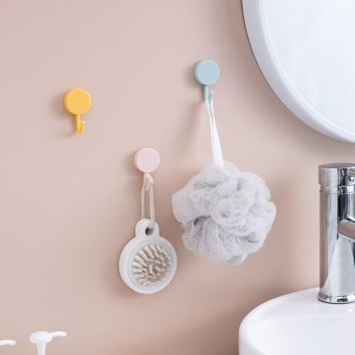10 Pack Creative Bathroom NailFfree Lovely No Hole Door Hook Nordic Style Wall No Trace Paste Coat Hook Magic Glue Hook Love