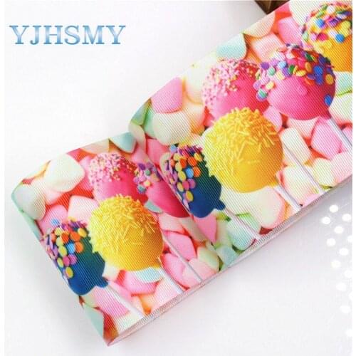 YJHSMY I-18428-29 10 yards 75 mm Cartoon Printed grosgrain ribbons,DIY handmade Hair accessories Material wedding gift wrap