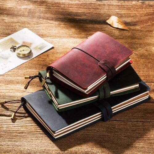 Fromthenon Crazy Horse Genuine Leather Travelers Notebook Vintage Business Planner Passport Standard Diary Scrapbook Stationery