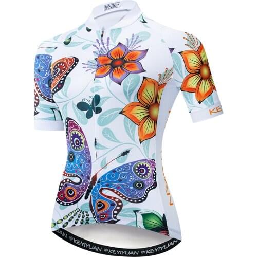 2019 Keyiyuan Spring and Summer New Road Cycling Equipment Quick Dry Perspiration Womens White Short Sleeve Top