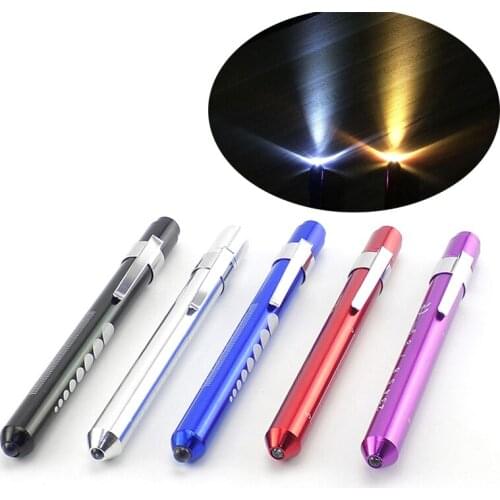 1Pc Led Penlight Torch Medical Doctor Nurse Pocket Surgical First Aid LED Flashlight Pen Light Emergency lamp Yellow White Light