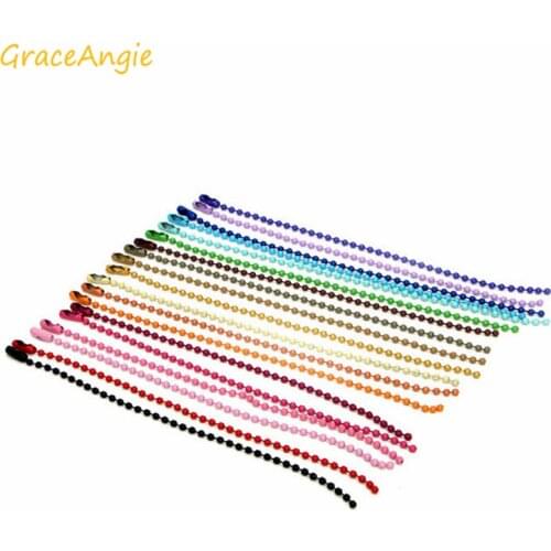 10pcs Mix 12CM length Colorful Ball Bead Chains Fits KeyRing/Key Chain/Dolls/Label Hand Tag Connector DIY Jewelry Makings Gift