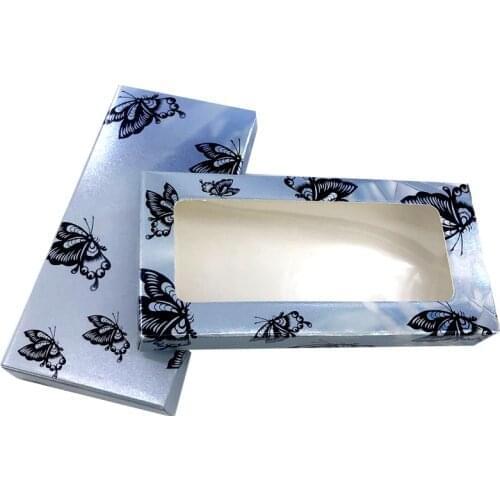 Wholesale 10pcs Packing box for eyelash blank eyelashes package Multicolor soft paper box Eyelashes packing rectangle box makeup