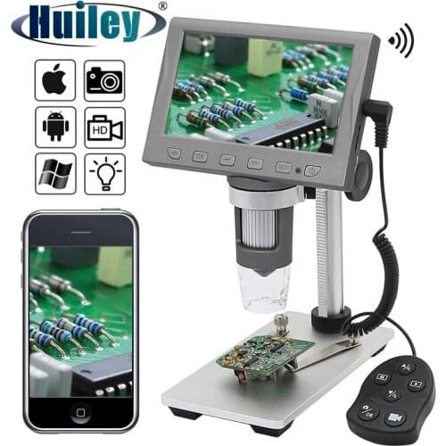 1000X WIFI Digital Microscope HDMI-compatible 1080P Video Microscope with Remote Control 4.5" HD Display Support PC Phone Tablet