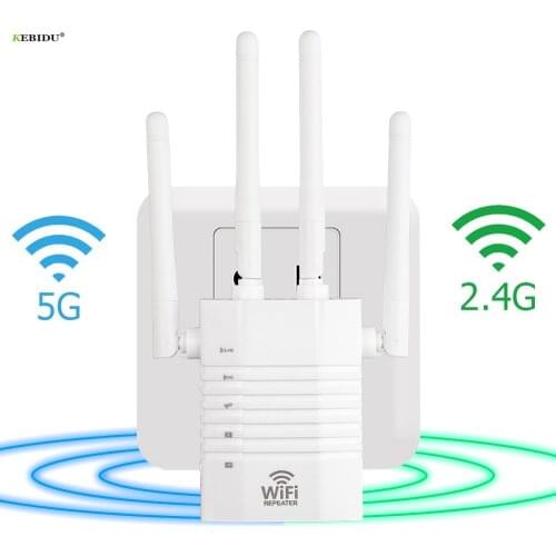 1200Mbps Wireless Repeater Dual Band 2.4G / 5G Wifi Extender AP Router Signal Amplifier RTL8197 Chipset With 4pcs Antenna