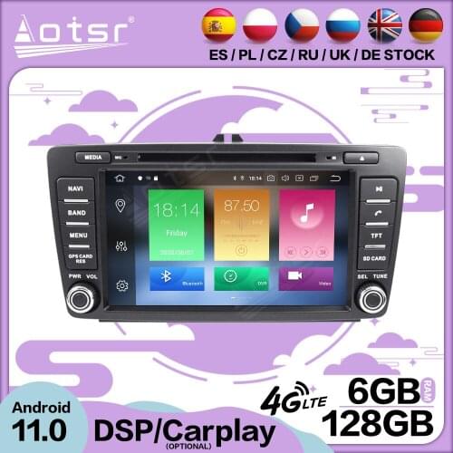 128G Carplay Android 11 For Skoda Octavia 2008-2015 Car Multimedia GPS Screen Video Player Radio Receiver Audio Stereo Head Unit