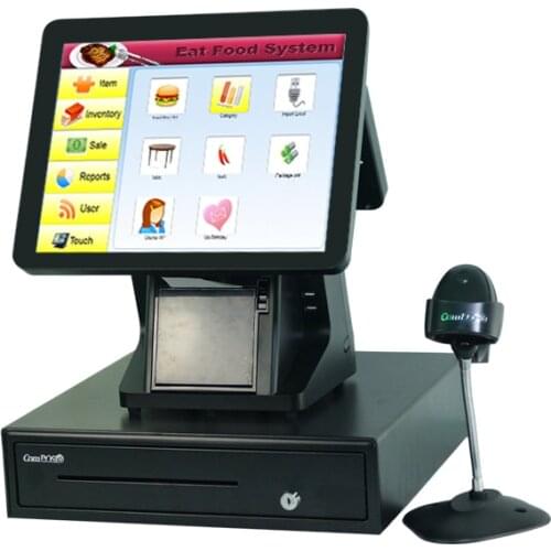 15 inch touch screen pos system built in 80mm pos printer All in one epos pos terminal windows pos system for retail store
