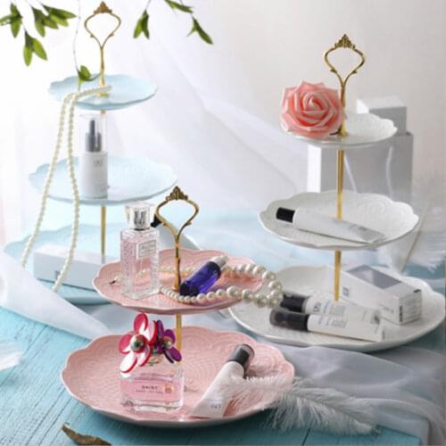 2/3 Tier Hardware Crown Metal Cake Plate Stand Fitting Wedding Party Tableware Bakeware for Cake Shop Cake Rack