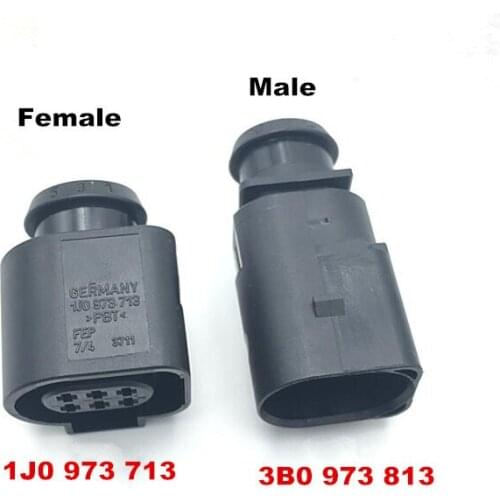 2sets/lot 6 Pin/Way LSU 4.9 Throttle Valve Control Element Temp Sensor Plug Deflation Connector For VW Audi 1J0973713/3B0973813
