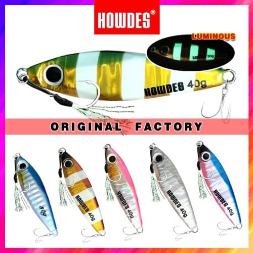 Metal Jig Jigging Spoon Fishing Lure Lead Fishing Assist Hooks 30g 40g Sea Fishing