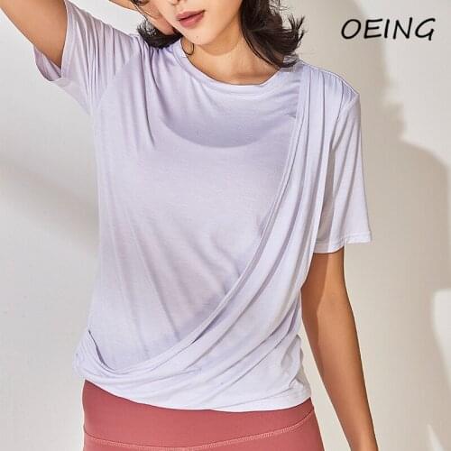 2021 Short Sleeve Sport Tops Modal Breathable Activewear Yoga Shirts for Women Jogger Workout Casual Top