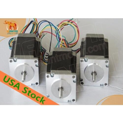 3DAYS (USA Warehouse) ! Wantai 3PCS Nema23 Stepper Motor WT57STH115-4204A 425oz-in 115mm 3A CE ROHS ISO Engraver Laser Machine
