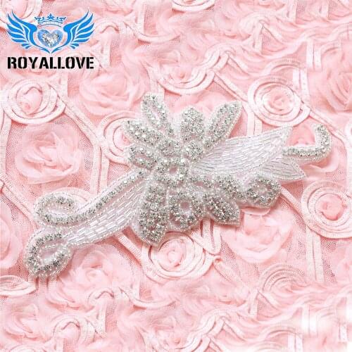 30 pcs Wedding Strass Rhinestones Appliques Clear Motif Crystal Applique Patches Flatback Glass Crystal Sewing On Garment Sash