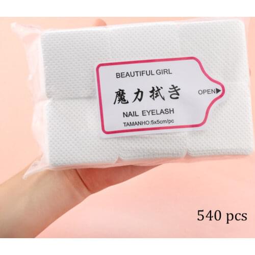 300pcs/540Pcs Lint-Free Nail Polish Remover Cotton Wipes Cleaner Paper Pad Hand Napkin Nails Polish Art Cleaning Manicure Tools