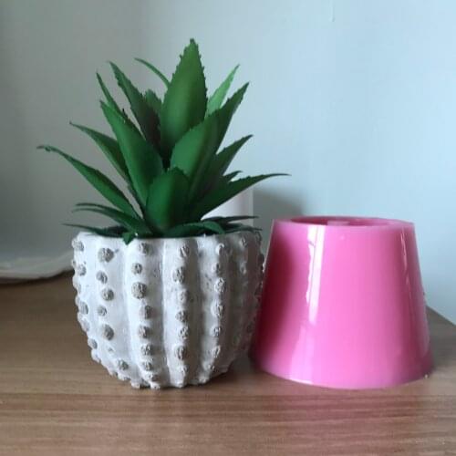 3D Round Cactus Pot Silicone Concrete Planter Molds Handmade Candlestick Making Tool DIY Epoxy Resin Craft Clay Mould