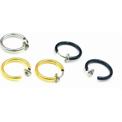 Lot 50pcsPunk Clip On Fake Nose Lip Hoop Rings Earrings Body Piercing 3 colors Free shipment
