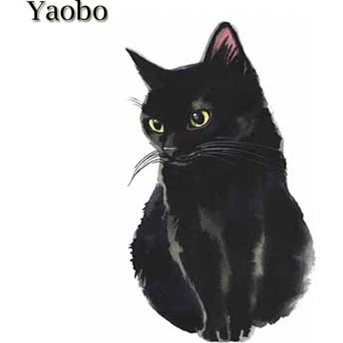 5D Diy Diamond Painting Nordic Style Black Pet Cat Diamond Embroidery Full Drill Square Rhinestone Mosaic Wall Sticker Decor