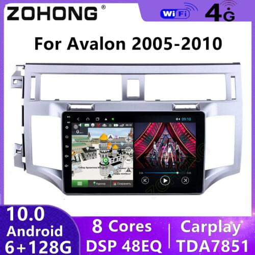 4G DSP Car Multimedia Video DVD Player GPS Navigation BT Audio Stereo Autoradio Android 10 Car Radio For Toyota Avalon Head Unit