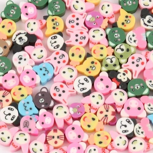 50pcs/Lot 10mm Loose Beads Clay Beads Mix Animal Shape Clay Beads For Jewelry Making DIY Handmade Jewelry Crafts