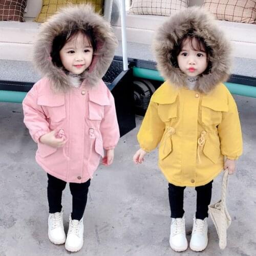 Childrens cotton-padded clothes girls winter coat