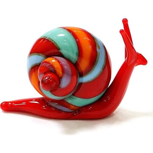 Handmade Murano Glass Snail Miniature Figurines Ornaments Cute Animal Craft Collection Home Garden Decor New Year Gifts For Kids