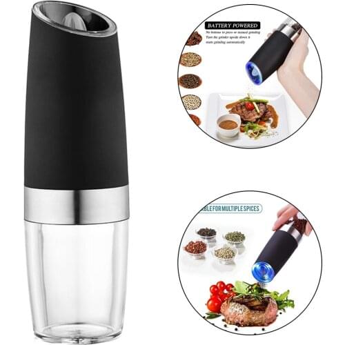 Automatic Salt Pepper Grinder Electric Ceramic Burr Mill For Herb Pepper Spice Adjustable Coarseness Kitchen Grinding Gadgets