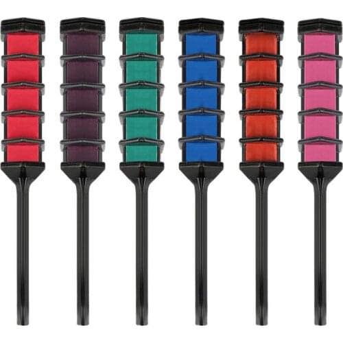 6 Colors Mini Disposable Personal Use Hair Chalk Color Comb Dye Kits Temporary Party Cosplay Salon Fashion Hair Color Comb TSLM2