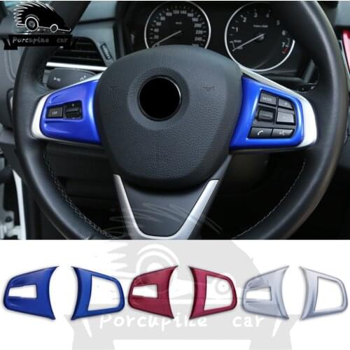 Buttons on the steering wheel Car trim button Cover sticker frame for BMW X1 F48 and 2 Series 218i Tourer version